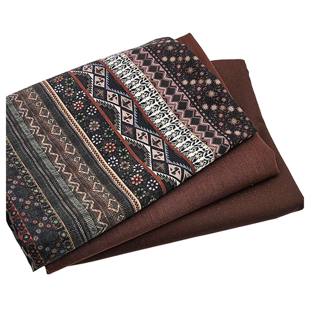 Trachten Stoffpaket braun mit gestreifter Schürze