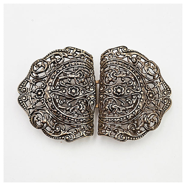 Dirndlschließe aus Metall altgold 50mm/80mm