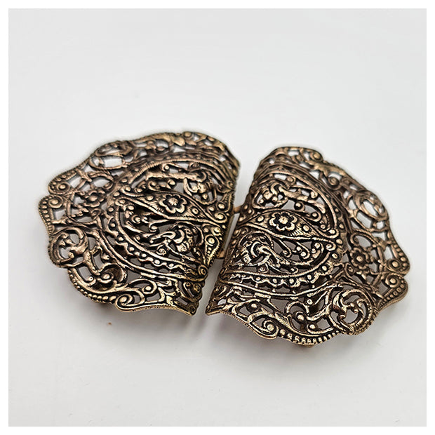 Dirndlschließe aus Metall altgold 50mm/80mm