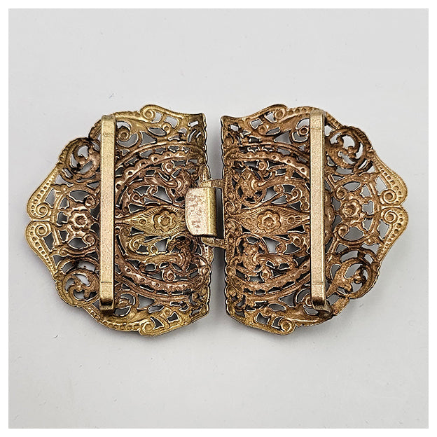 Dirndlschließe aus Metall altgold 50mm/80mm