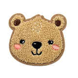 Label Bär aus Chenille beige