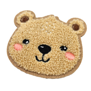 Label Bär aus Chenille beige