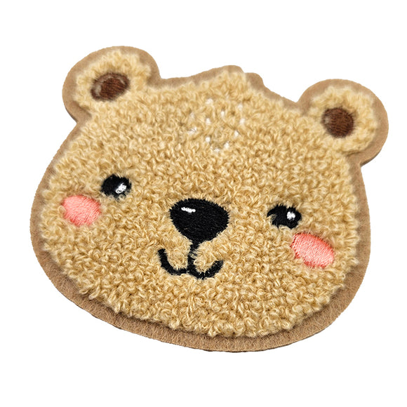 Label Bär aus Chenille beige