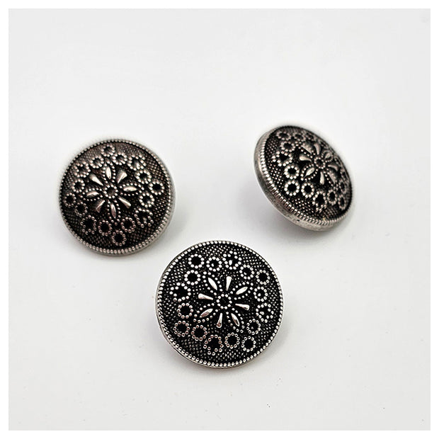Metallknopf feines durchbrochenes Motiv mit Öse 18mm