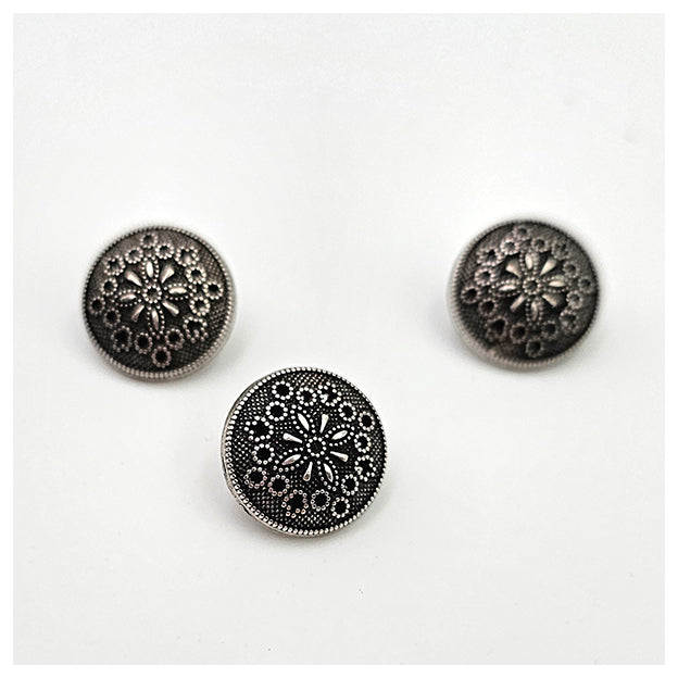 Metallknopf feines durchbrochenes Motiv mit Öse 18mm