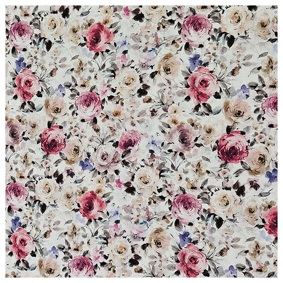 Baumwoll-Popelin Digital Rosen Pastell