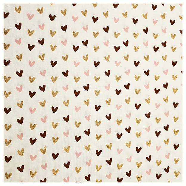 Jersey Herzen mit Glitzer weiß