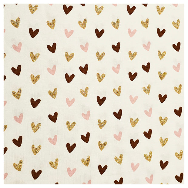 Jersey Herzen mit Glitzer weiß