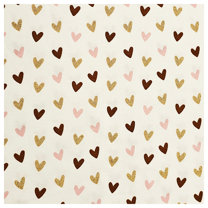 Jersey Herzen mit Glitzer weiß