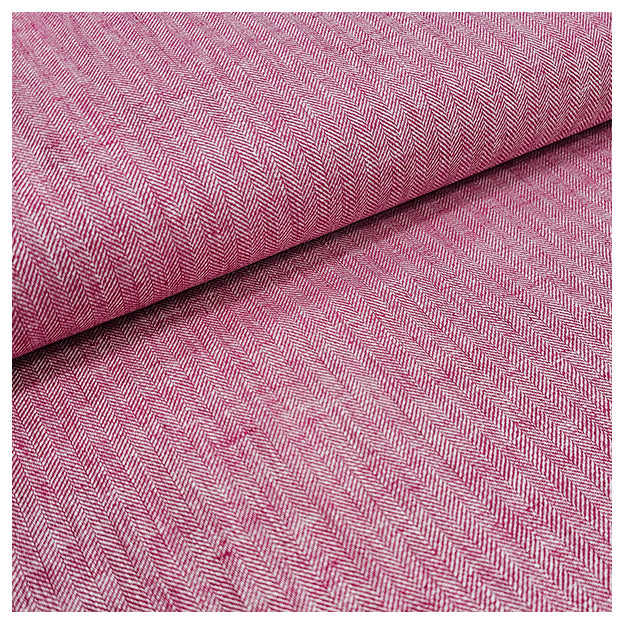 Leinen Fischgrät fuchsia
