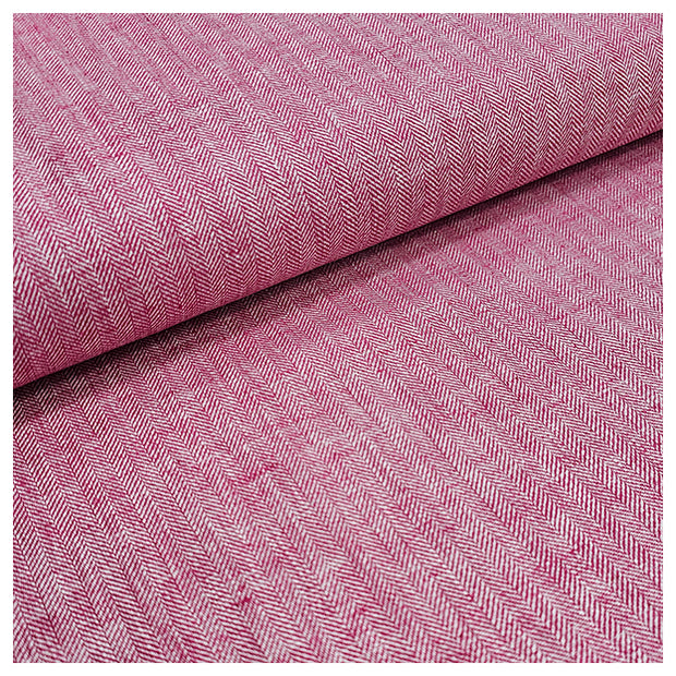 Leinen Fischgrät fuchsia