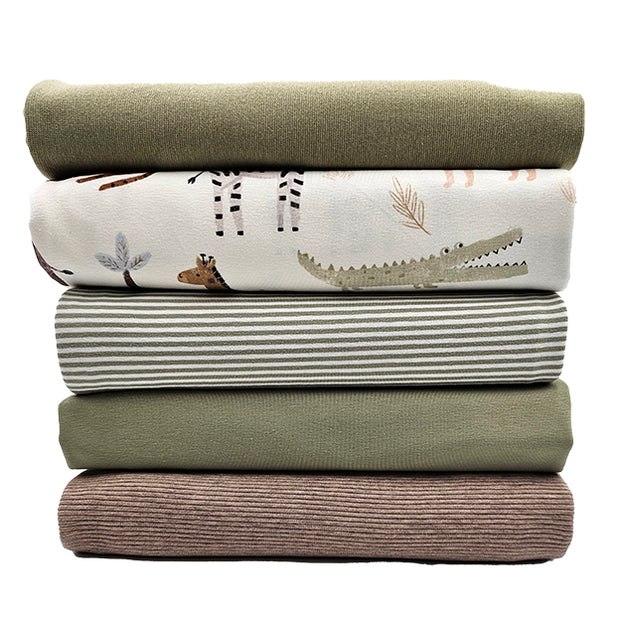 Stoffbox Jersey Safari mit Ottoman Jersey und Bündchen lindgrün