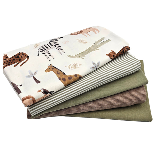 Stoffbox Jersey Safari mit Ottoman Jersey und Bündchen lindgrün