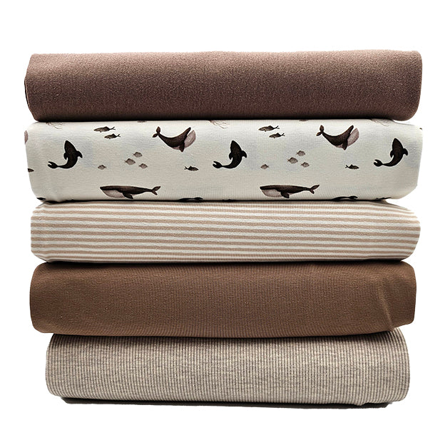 Stoffbox Jersey Fische mit Rippjersey und Bündchen