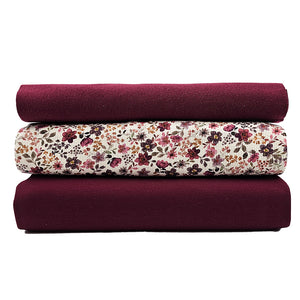 Jersey Stoffpaket Rippjersey Blumen und uni mit Bündchen