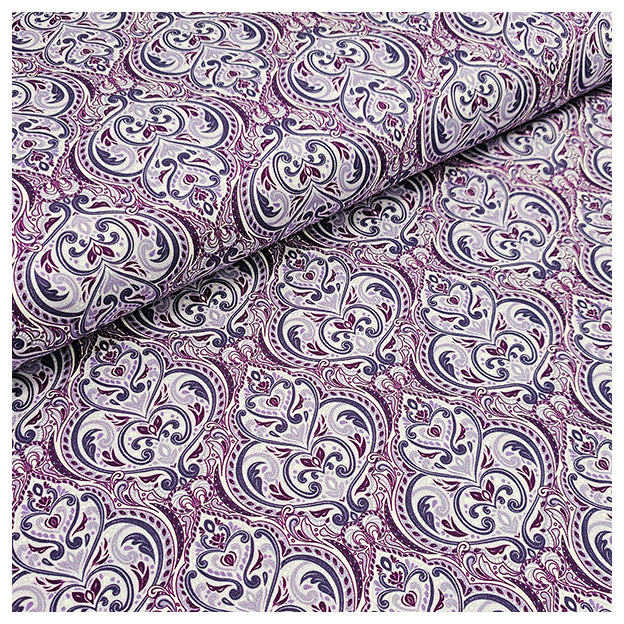 Baumwollsatin Siena Ornamente violett und lila