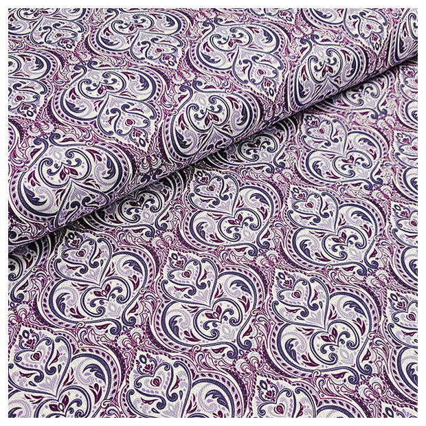 Baumwollsatin Siena Ornamente violett und lila