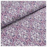 Baumwollsatin Siena Ornamente violett und lila