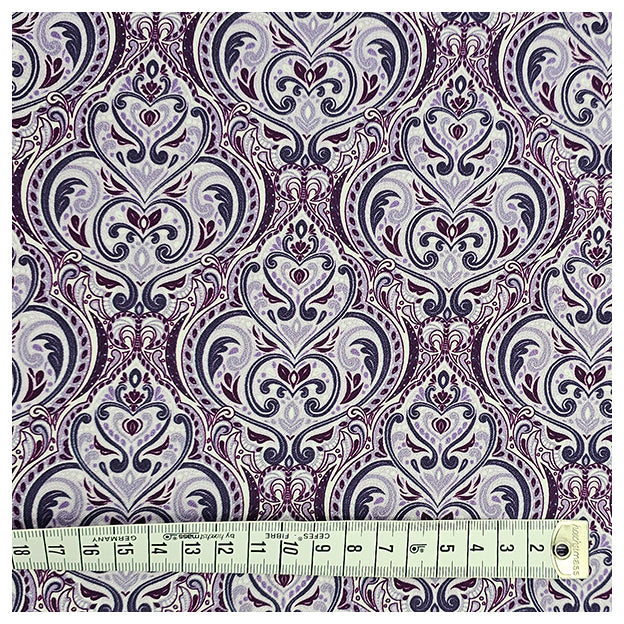 Baumwollsatin Siena Ornamente violett und lila