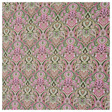 Baumwollsatin Siena Ornamente pink und grün
