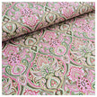 Baumwollsatin Siena Ornamente pink und grün