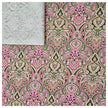 Baumwollsatin Siena Ornamente pink und grün