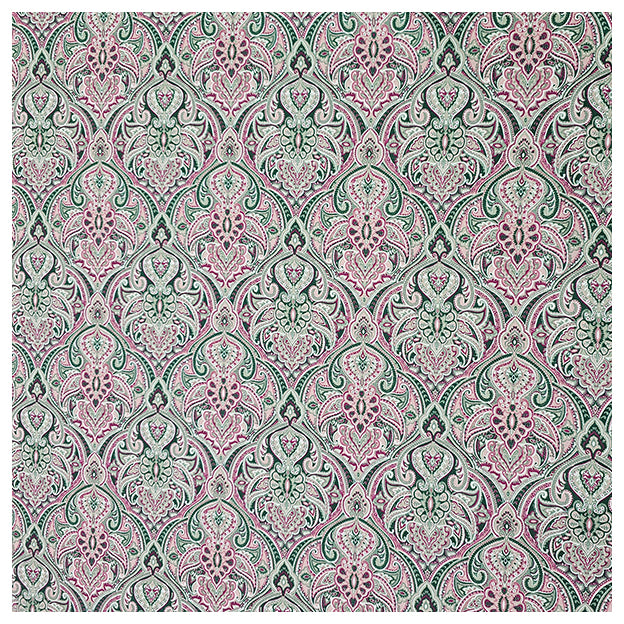Baumwollsatin Siena Ornamente mint, rosa und grün