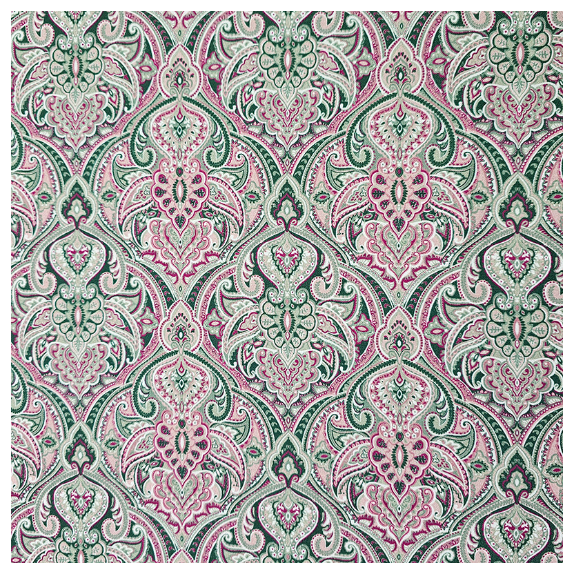 Baumwollsatin Siena Ornamente mint, rosa und grün