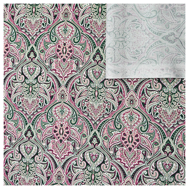Baumwollsatin Siena Ornamente mint, rosa und grün