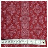 Baumwollsatin Halbdruck purpurrot und weiß