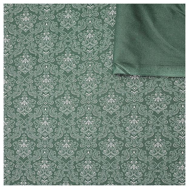 Baumwollsatin Halbdruck dunkelgrün und weiß