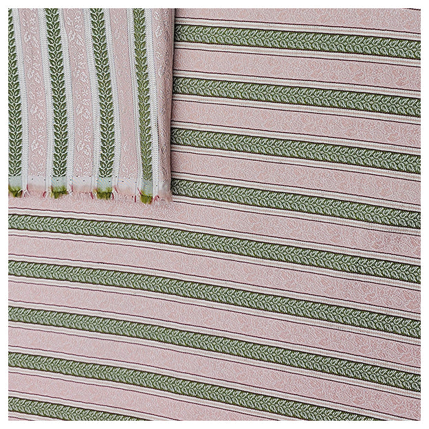 Jacquard Streifen in rosa, weiß und olive