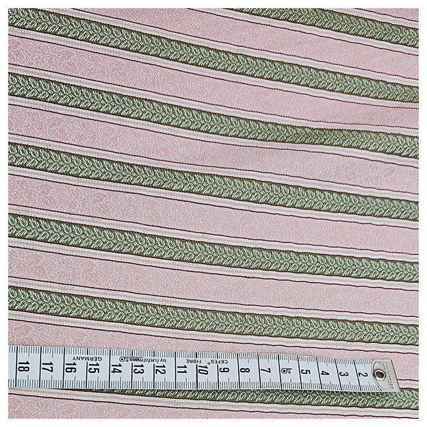 Jacquard Streifen in rosa, weiß und olive