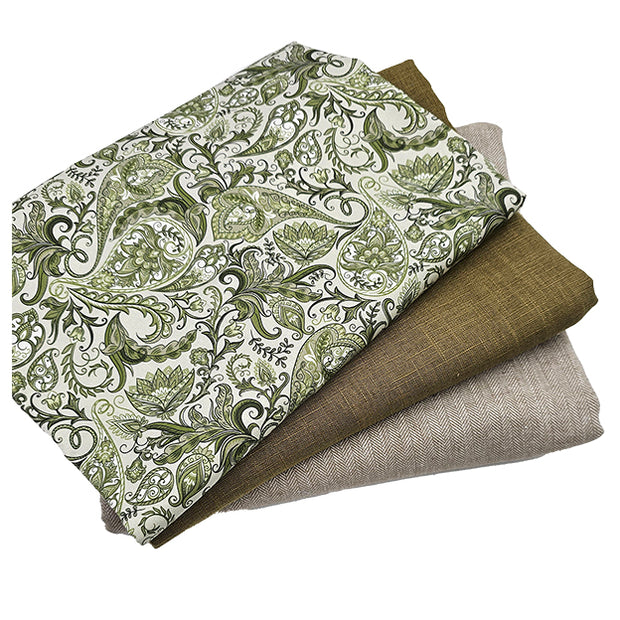 Trachten Stoffpaket in schilf mit Fischgrät und Paisley Schürze