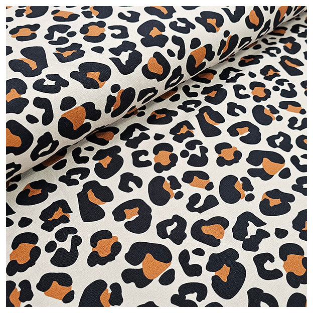 French Terry Leoprint braun