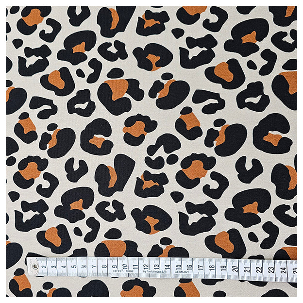 French Terry Leoprint braun