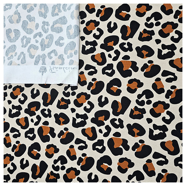 French Terry Leoprint braun