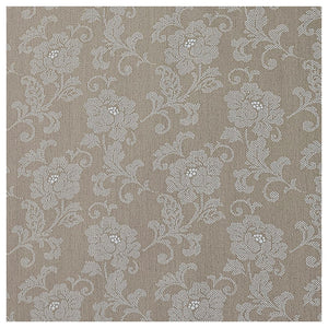 Baumwollsatin Blumen Halbdruck taupe und weiß