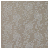 Baumwollsatin Blumen Halbdruck taupe und weiß