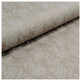 Baumwollsatin Blumen Halbdruck taupe und weiß