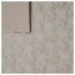 Baumwollsatin Blumen Halbdruck taupe und weiß