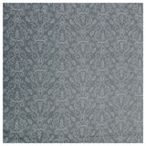 Baumwollsatin Halbdruck Ornamente helles rauchblau und weiß