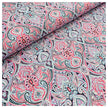 Baumwollsatin Siena Ornamente blau und rosa