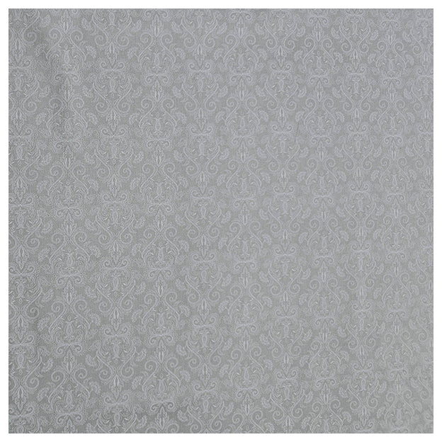 Baumwollsatin Halbdruck Ornamente taubengrau und weiß