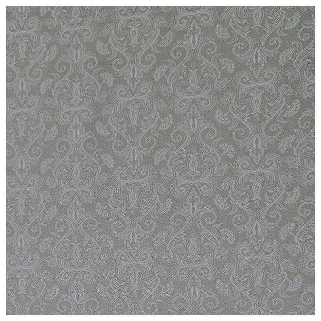 Baumwollsatin Halbdruck Ornamente taubengrau und weiß