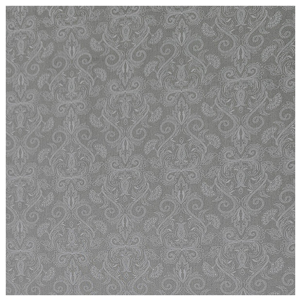 Baumwollsatin Halbdruck Ornamente taubengrau und weiß