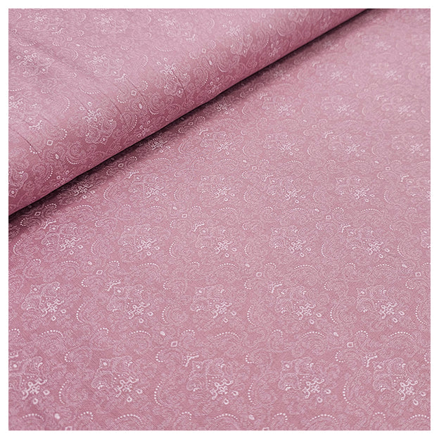 Baumwolle Halbdruck aschrosa und weiß