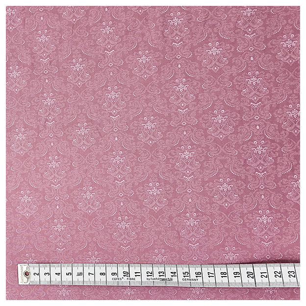 Baumwolle Halbdruck aschrosa und weiß