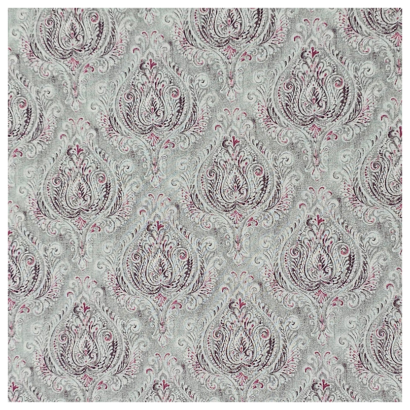 Baumwoll-Popeline Digital Ornamente grau und pink