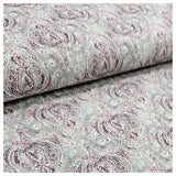 Baumwoll-Popeline Digital Ornamente grau und pink